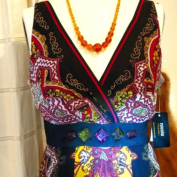 🥳Nicole Miller💐H.P Berry Embellished New Dress - Picture 2 of 6